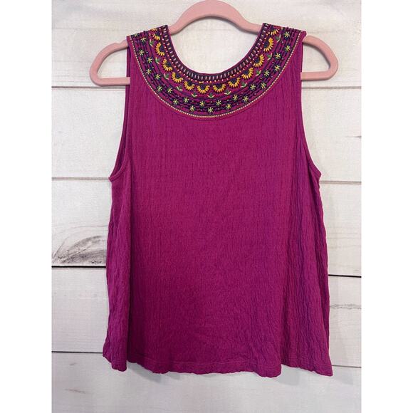 Akemi + Kin Anthropologie Size SM Sleeveless Top Purple Boho - Picture 2 of 5